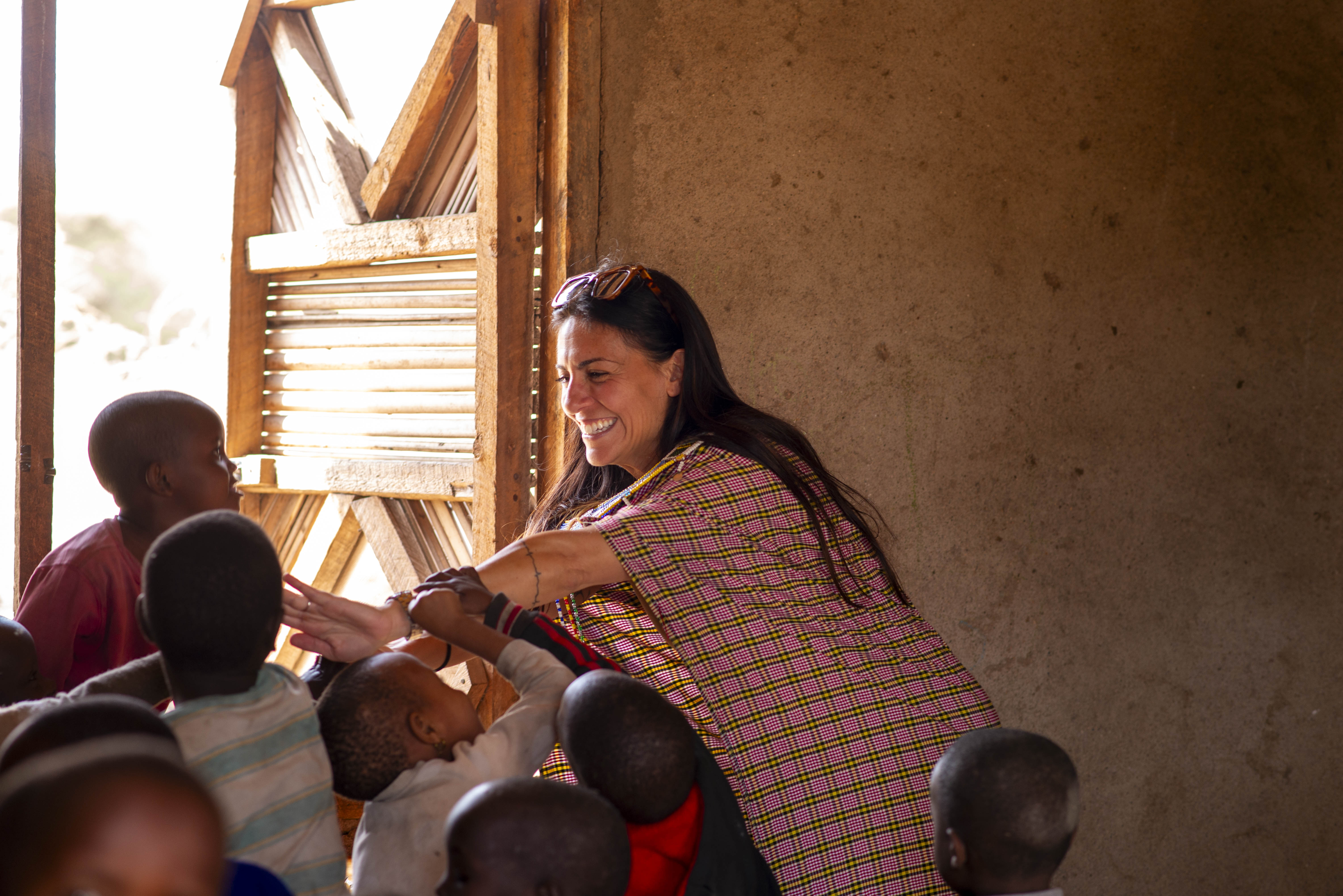 Community support moment with local families